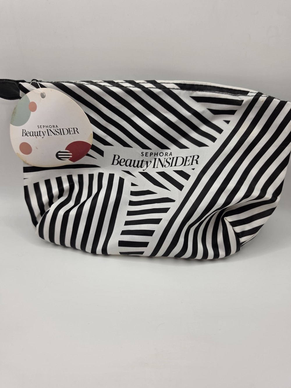 Sephora Beauty Insider Black & White Zebra Print Stripe Makeup Cosmetic Pouch